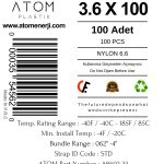 Kablo Bağı 3.6 X 100 Plastik Cırt Kelepçe – Kablo Düzenleyici – Cable Tie